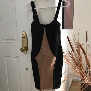 Black and Tan Bodycon Dress